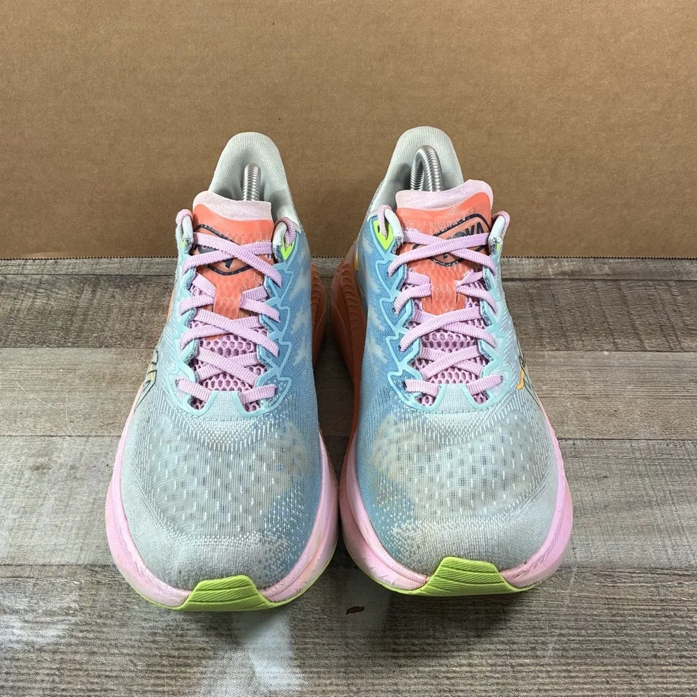 Hoka One One Mach 6 Running Shoes Women’s Size 10.5B Blue Pink Orange Sneakers - Picture 3 of 11